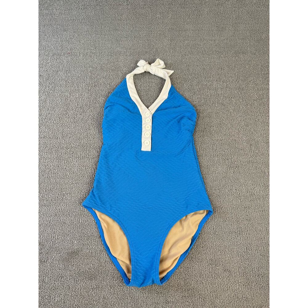 Downeast Basics Swim Bar Harbor Suit One Piece Blue Retro‎ Size XS